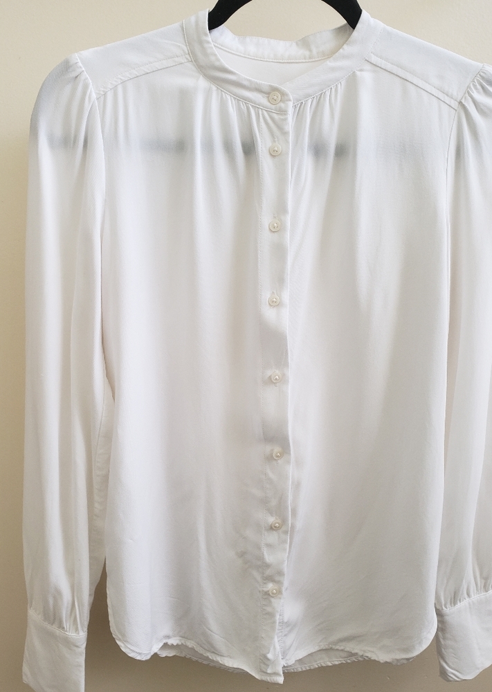 White button front blouse